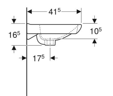 Ifö Spira Compact 92 håndvask t/væg - 1 hanehul - Ifö Clean Ifö Spira Compact 92 håndvask t/væg - 1 hanehul - Ifö Clean