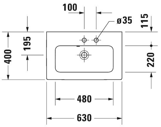Duravit Me by Starck Compact 63 møbelvask Duravit Me by Starck Compact 63 møbelvask