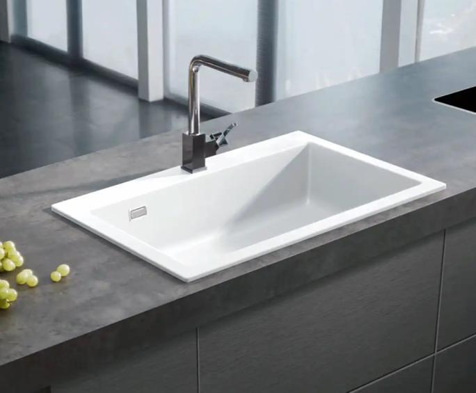 Lavabo Mera 80 porcelænskøkkenvask - Krom afløb Lavabo Mera 80 porcelænskøkkenvask - Krom afløb