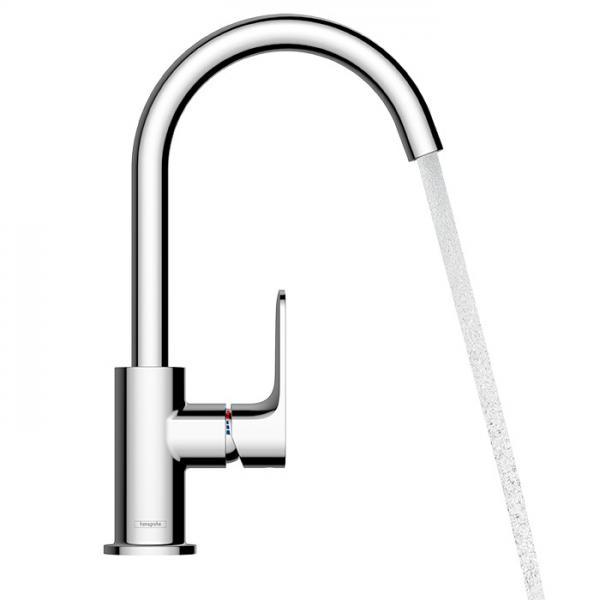 hansgrohe Rebris S 210 håndvaskarmatur m/svingtud og løft-op bundventil - Krom