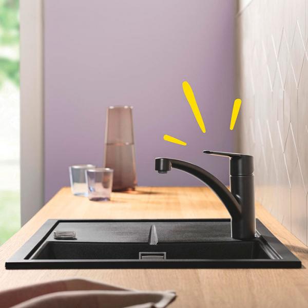 Grohe Start køkkenarmatur m/lav svingtud - Mat sort