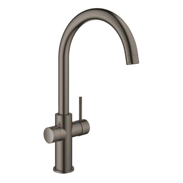 Grohe Red II Duo køkkenbatteri m/3L vandvarmer og C-tud - Børstet hard graphite