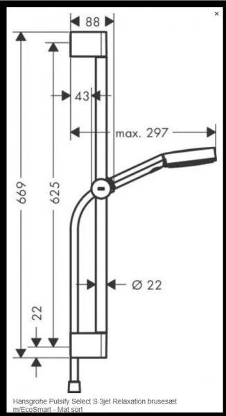 Hansgrohe Rebris S komplet brusesæt - Mat sort