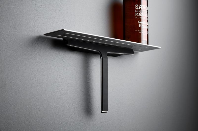 Unidrain ReFrame sæbehylde med bruseskraber - Børstet stål Unidrain ReFrame sæbehylde med bruseskraber - Børstet stål