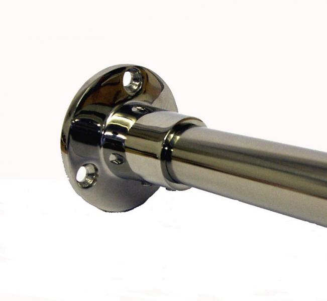 Van Der P Forhængstang 200cm m/2 vægflanger - Rustfri stål Van Der P Forhængstang 200cm m/2 vægflanger - Rustfri stål