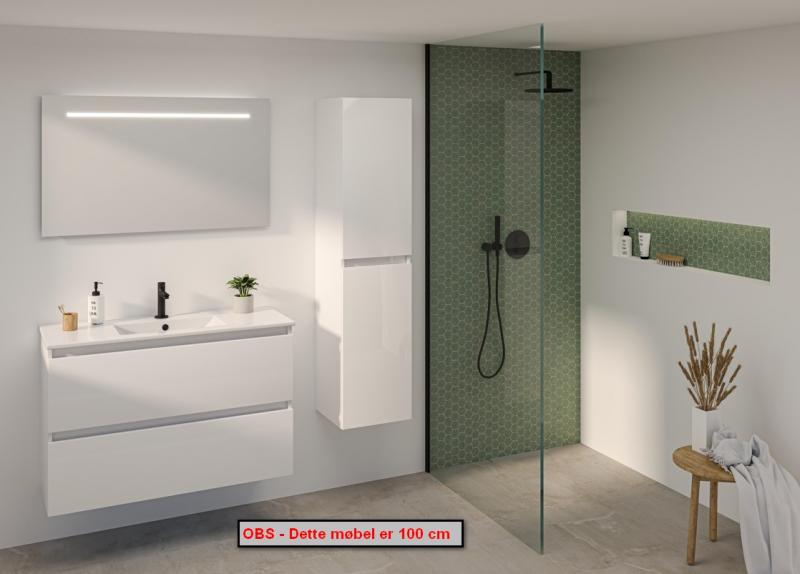 Sanibell Basicline møbelsæt 60 m/integrerede greb - Hvid højglans Sanibell Basicline møbelsæt 60 m/integrerede greb - Hvid højglans