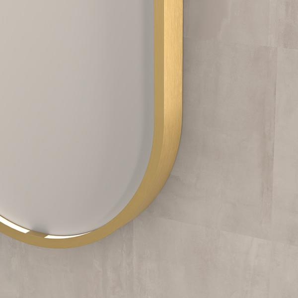 Sanibell Ink SP28 ovalt spejl m/lys, varme og sensor 40 x 80 cm - Børstet mat guld Sanibell Ink SP28 ovalt spejl m/lys, varme og sensor 40 x 80 cm - Børstet mat guld
