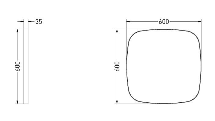 Sanibell Ink SP29 superellipse spejl m/ramme 60 x 60 cm - Børstet gunmetal Sanibell Ink SP29 superellipse spejl m/ramme 60 x 60 cm - Børstet gunmetal