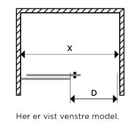 Strømberg Slide 22 skydedør nicheløsning 1000 mm - Mat sort Strømberg Slide 22 skydedør nicheløsning 1000 mm - Mat sort