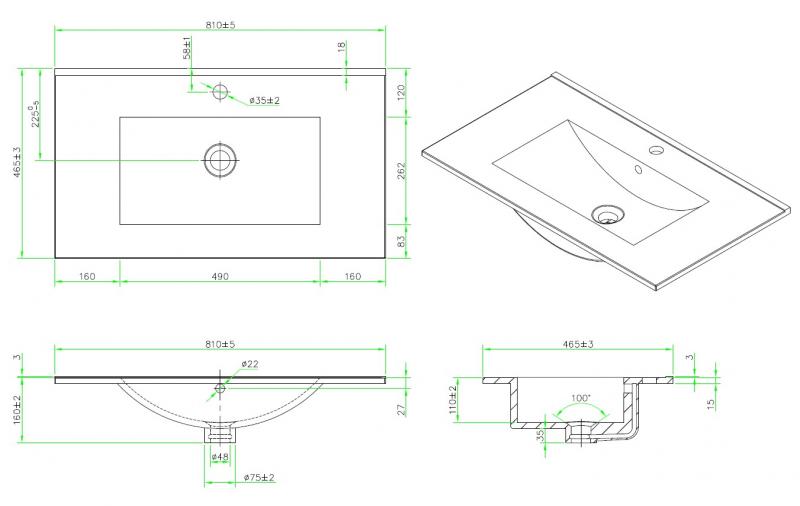 Cassøe Crown Stripe 80 møbelsæt m/skuffer - Brun ask Cassøe Crown Stripe 80 møbelsæt m/skuffer - Brun ask