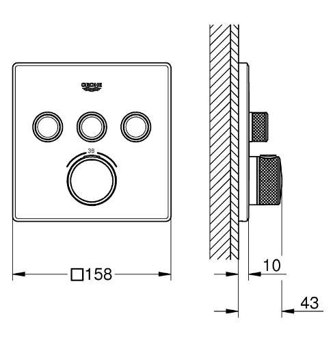 Grohe Cube SmartControl 310 komplet brusesystem m/SmartActive brus til indbygning - Steel Grohe Cube SmartControl 310 komplet brusesystem m/SmartActive brus til indbygning - Steel