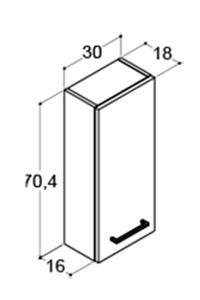 Dansani Mido+ overskab m/3 glashylder - Venstrehængslet - Sort struktur Dansani Mido+ overskab m/3 glashylder - Venstrehængslet - Sort struktur