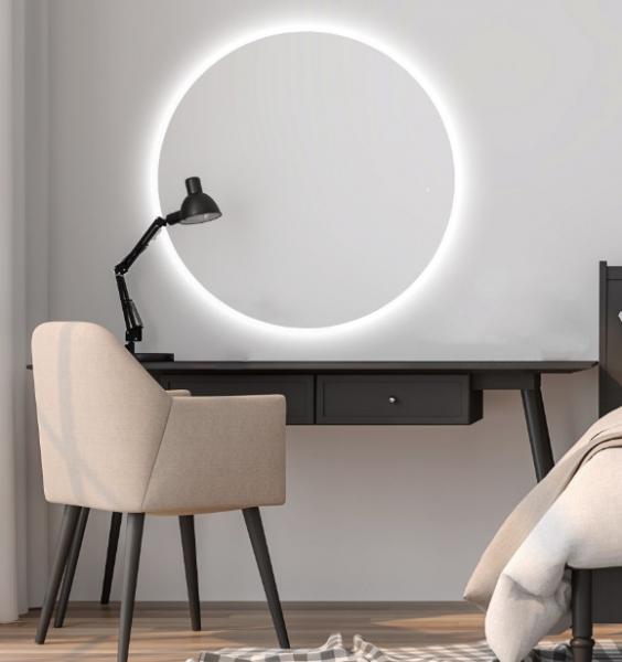 Puk rundt spejl m/backlight - 110 cm Puk rundt spejl m/backlight - 110 cm