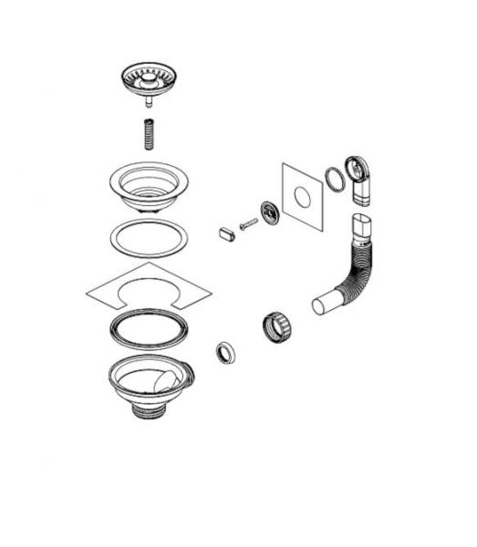 Skanitek afløbssæt - Børstet gunmetal