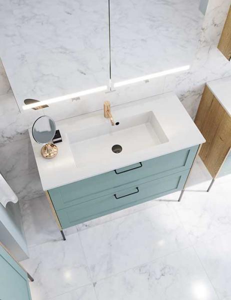 Dansani Luna Classic 100 møbelsæt m/Minore vask og rammefront - Natur eg/valgfri farve