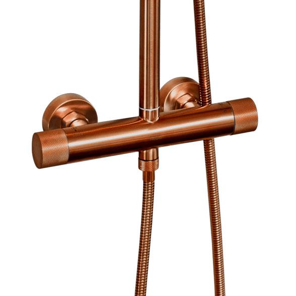 Cassøe Crystal Cut komplet brusesystem - T8 - Børstet kobber