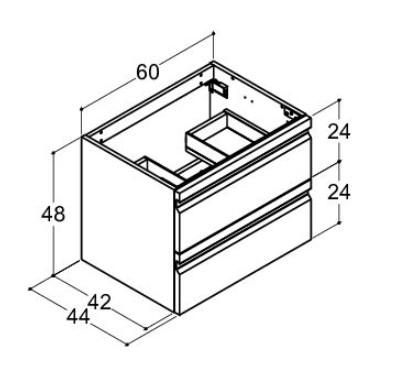 Dansani Luna Urban 60 møbelsæt m/Kantate vask og integrerede greb - Hvid mat Dansani Luna Urban 60 møbelsæt m/Kantate vask og integrerede greb - Hvid mat