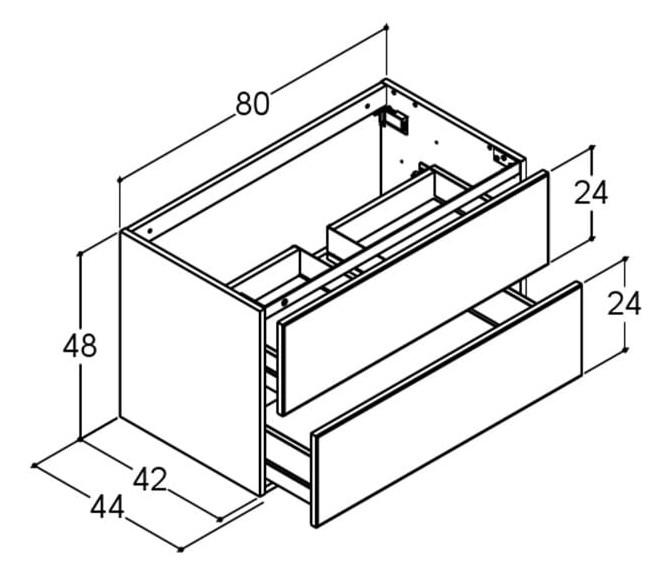Dansani Luna Urban 160 møbelsæt m/Minore håndvask og skuffer - Sort eg Dansani Luna Urban 160 møbelsæt m/Minore håndvask og skuffer - Sort eg