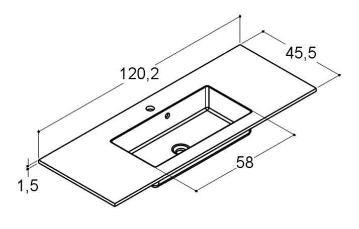Dansani Luna Urban 120 møbelsæt m/Minore vask og skuffer - Høj - Brun eg