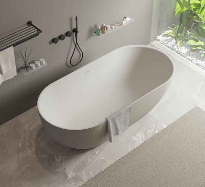 Ideavit Solidera fritstående badekar 1700 x 800 mm - Mat grå beige Ideavit Solidera fritstående badekar 1700 x 800 mm - Mat grå beige
