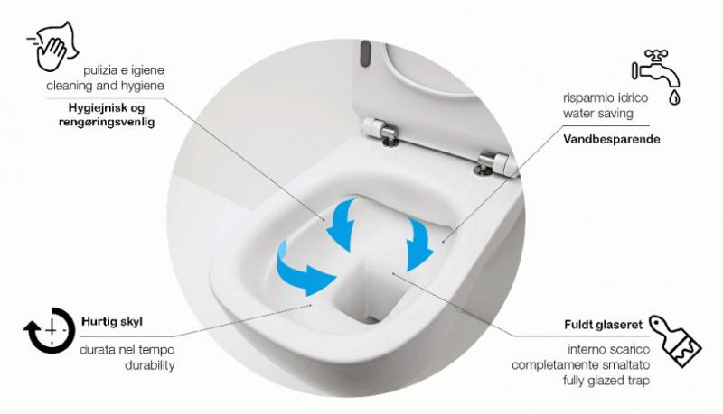 Lavabo Glomp Rimless BTW gulvst&aring;ende toilet - Mat gr&aring;