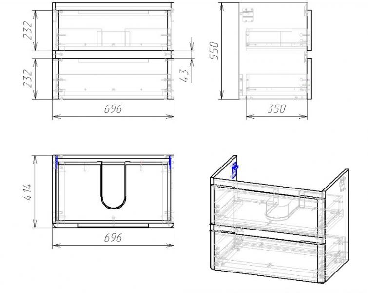 Nortiq Miami møbelsæt 70 - Hvid mat