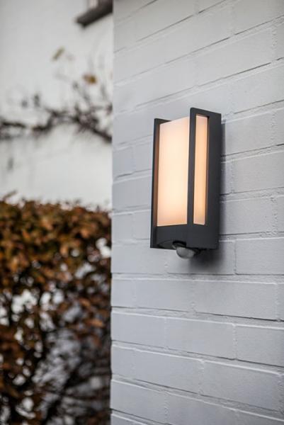 Lutec Architectural Qubo udendørslampe til væg m/PIR-sensor
