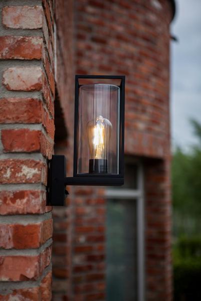 Lutec Tradition Flair 1 udendørslampe til væg m/sensor - Mat sort