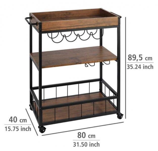 Wenko Rustico rullevogn til køkken - Sort/Valnødlook Wenko Rustico rullevogn til køkken - Sort/Valnødlook