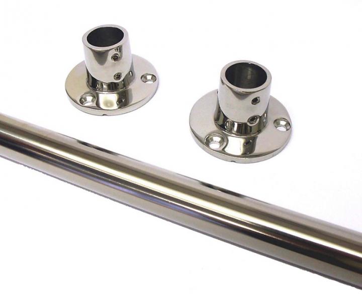 Van Der P Forhængstang 200cm m/2 vægflanger - Rustfri stål Van Der P Forhængstang 200cm m/2 vægflanger - Rustfri stål