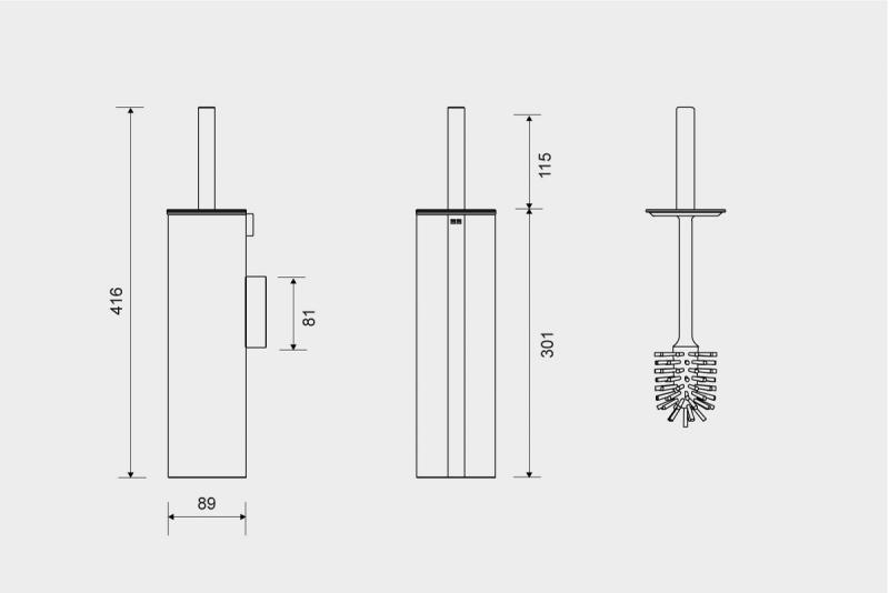 Unidrain ReFrame toiletbørste til væg - Poleret stål Unidrain ReFrame toiletbørste til væg - Poleret stål