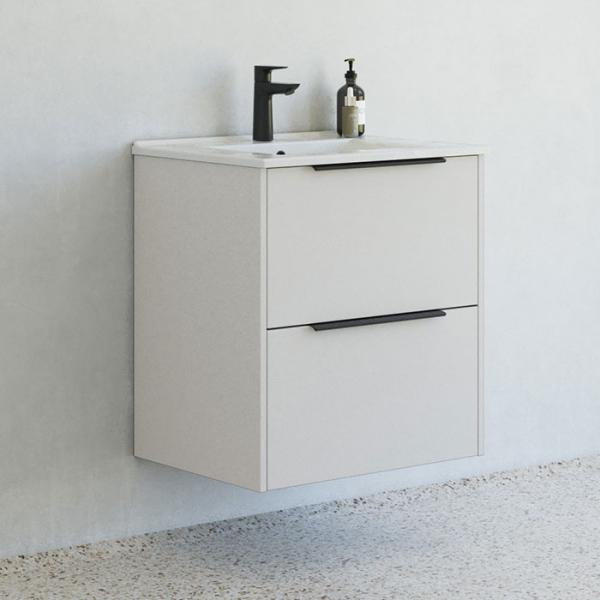 Dansani Mido+ Classic 61 møbelsæt m/Amber vask og 2 skuffer - Mat sand