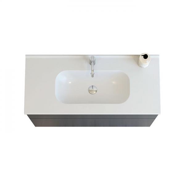 Dansani Luna 101 m&oslash;bels&aelig;t m/Kantate vask, h&oslash;j skuffe og indretning - Mat gr&aring;