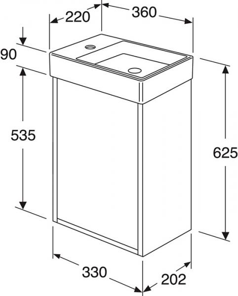 Gustavsberg Artic Small 33 møbelsæt - vask til højre - Hvid/hvid Gustavsberg Artic Small 33 møbelsæt - vask til højre - Hvid/hvid