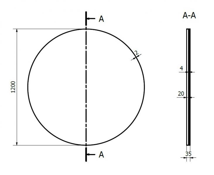 Sanibell Ink SP15 rundt spejl m/ramme Ø120 - Børstet gunmetal Sanibell Ink SP15 rundt spejl m/ramme Ø120 - Børstet gunmetal