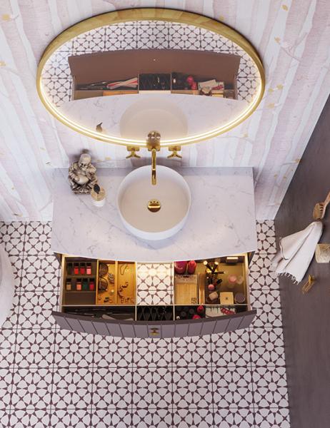 Dansani Luna Vintage 100 møbelpakke m/Circle håndvask - Valgfri farve Dansani Luna Vintage 100 møbelpakke m/Circle håndvask - Valgfri farve