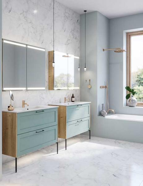 Dansani Luna Classic 100 møbelsæt m/Minore vask og rammefront - Natur eg/valgfri farve