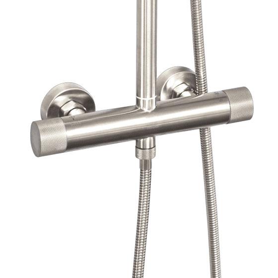 Cassøe Crystal Cut komplet brusesystem - T8 - Børstet stål Cassøe Crystal Cut komplet brusesystem - T8 - Børstet stål