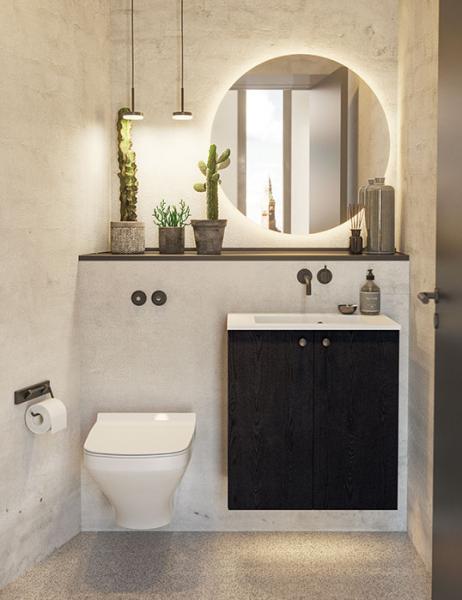 Dansani Luna Urban 60 møbelsæt m/Mini Minore vask og låger - Sort eg Dansani Luna Urban 60 møbelsæt m/Mini Minore vask og låger - Sort eg