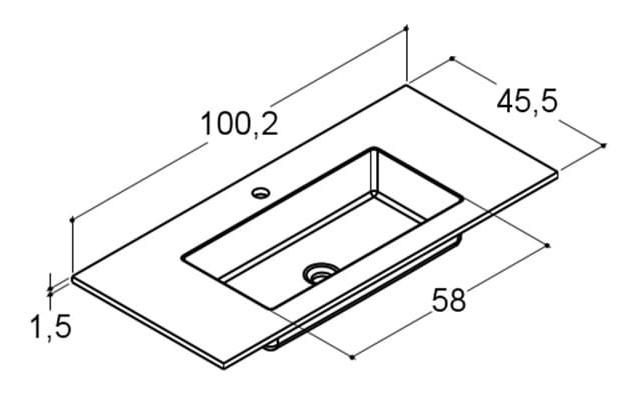 Dansani Luna Urban 100 møbelsæt m/Minore vask og skuffer - Høj - Hvid mat Dansani Luna Urban 100 møbelsæt m/Minore vask og skuffer - Høj - Hvid mat