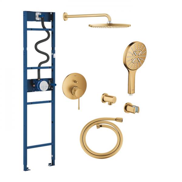 Grohe Essence 310 komplet brusesystem m/Shower Frame - Børstet Cool Sunrise