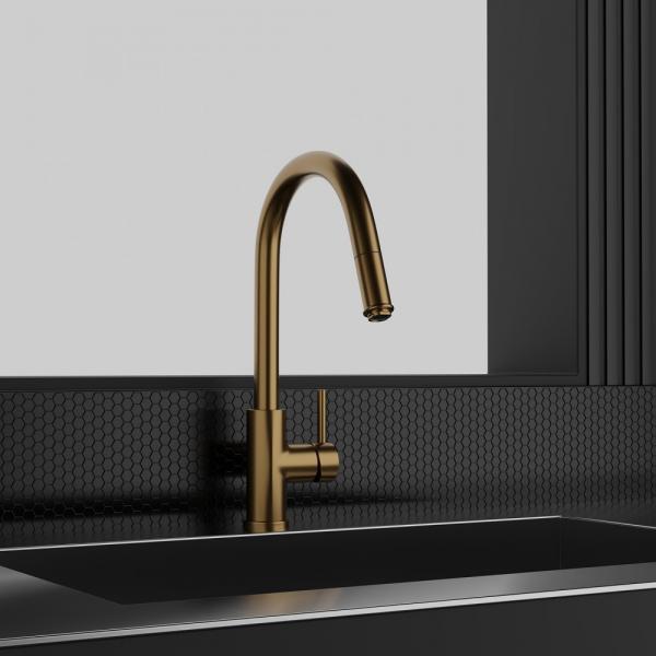 Primy Access Køkkenarmatur m/udtræk - Guld/Sand Primy Access Køkkenarmatur m/udtræk - Guld/Sand