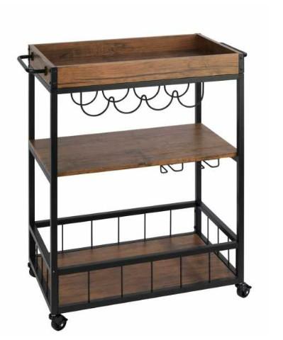 Wenko Rustico rullevogn til køkken - Sort/Valnødlook Wenko Rustico rullevogn til køkken - Sort/Valnødlook