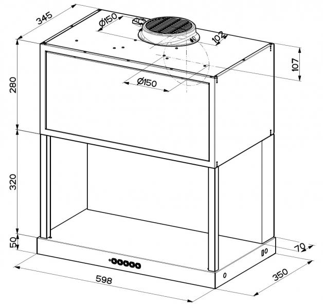 Eico Modular F60 BK Matt emhætte til vægmontering - Sort Eico Modular F60 BK Matt emhætte til vægmontering - Sort