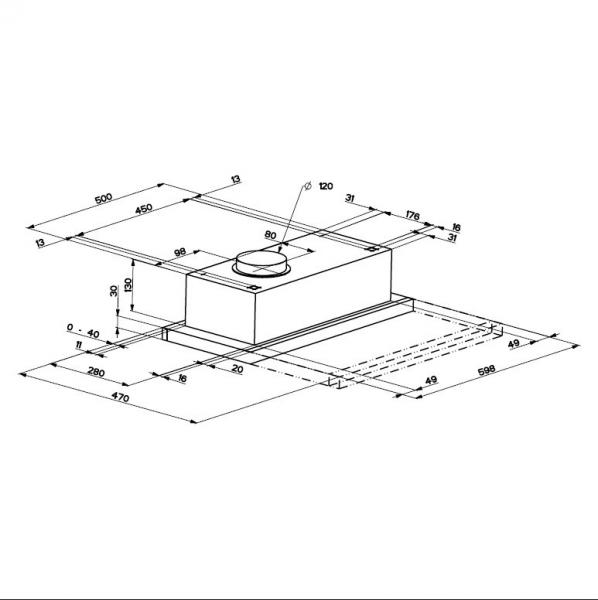 Eico Eicoline N emh&aelig;tte til indbygning m/udtr&aelig;k - Sort