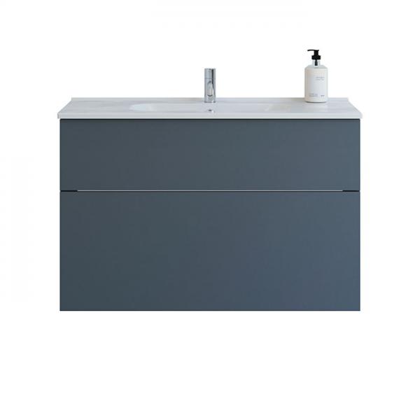 Dansani Luna 101 m&oslash;bels&aelig;t m/Kantate vask, h&oslash;j skuffe og indretning - Mat gr&aring;