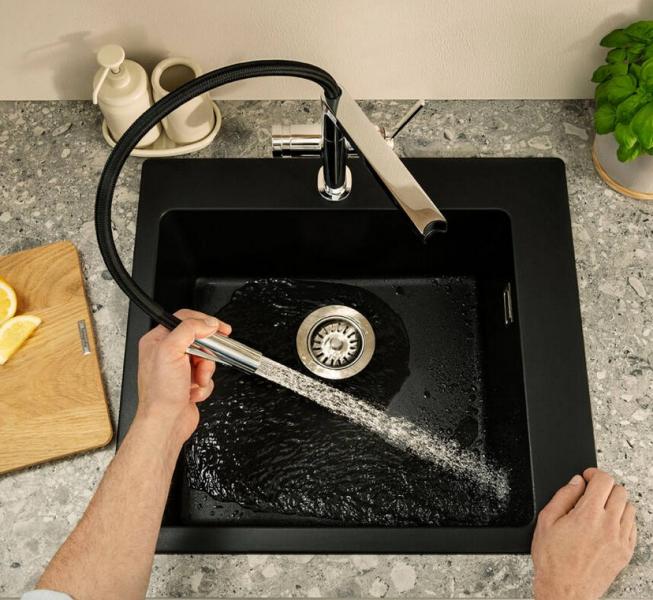 hansgrohe Talis Select M54 k&oslash;kkenarmatur m/PowderSpray og svingtud - Krom