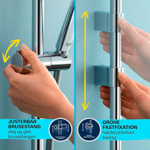 Grohe Vitalio Start 110 brusesæt 3 sprays m/Water Saving 900 mm Grohe Vitalio Start 110 brusesæt 3 sprays m/Water Saving 900 mm
