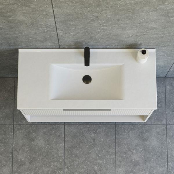 Dansani Mido+ Classic 101 møbelsæt m/Amber vask, 1 skuffe og åbent rum - Striber/mat sand Dansani Mido+ Classic 101 møbelsæt m/Amber vask, 1 skuffe og åbent rum - Striber/mat sand